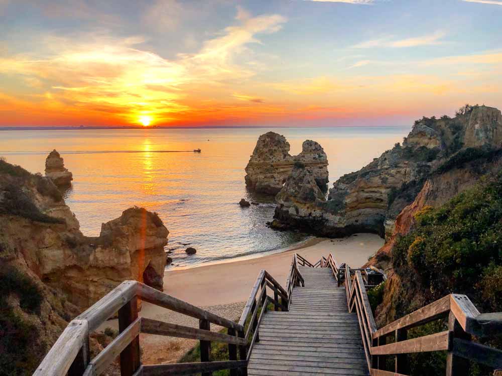 Praia do Camilo, Camilo beach, sunrise